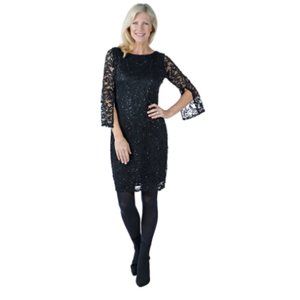 Tiana B Fashions Split Sleeve Sequin Lace Midi